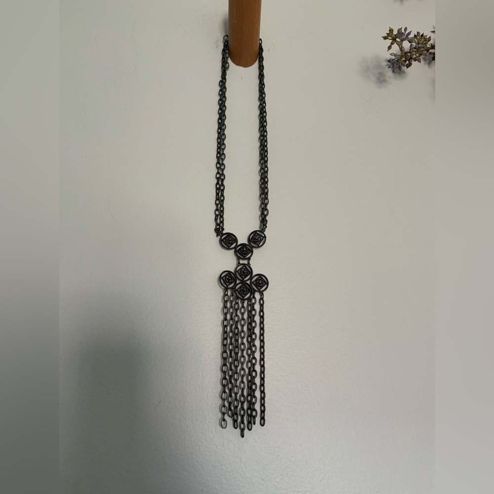 Vintage unique 60'-70s original gunmetal  necklace